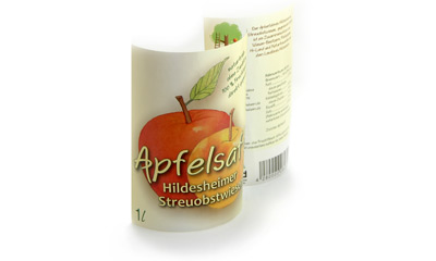 Illustration Apfelsaft Flaschenetikett